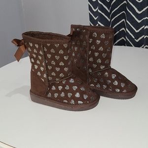 Toddler girl brown winter boots